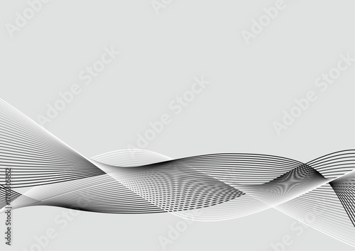 グレーの背景に白の流線が交差するシックな背景素材