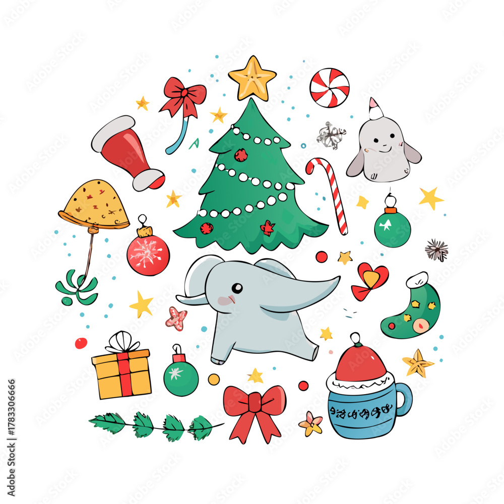 Fototapeta premium christmas icons set