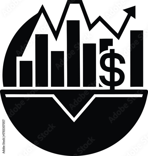 Modern financial investment and trade icons set