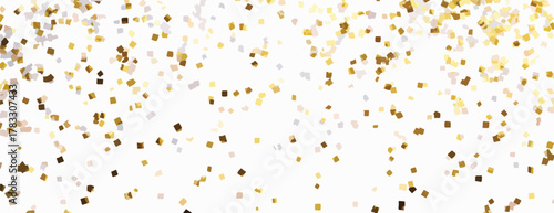 Um fundo festivo e glamoroso com brilhos dourados cintilantes caindo suavemente, ideal para adicionar um toque de luxo e celebração a qualquer design.