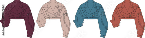 Fashionable cropped jackets in various colors, perfect for a stylish and modern look