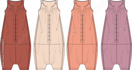 Fashionable Romper Designs A Variety of Pastel Color Palette Outfits