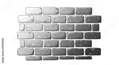 Brick Wall Texture Illustration Gray Stone Building Material Pattern