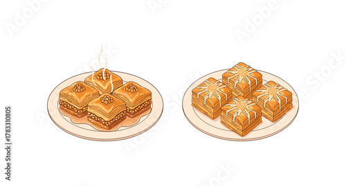 Traditional Moroccan Harira bowl  Ramadan and Eid food concept flat vector illustration