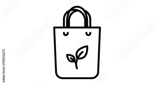 Eco friendly reusable tote bag vector icon for shopping and sustainable lifestyle concept design element