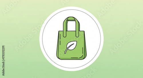 Reusable shopping bag eco friendly tote bag with leaf logo for sustainable living and environmental awareness
