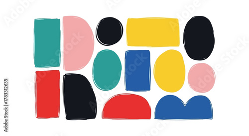 Colorful Abstract Shapes Collage A Modern and Vibrant Visual Composition