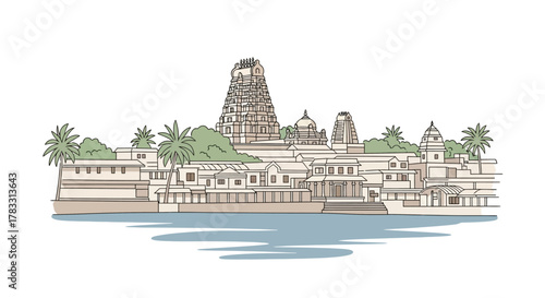 Magnificent View of the Ekambareswarar Temple in Kanchipuram, India