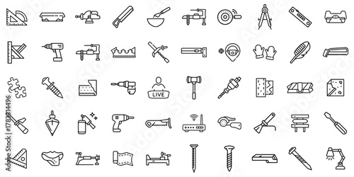 A diverse collection of construction and hand tools, ideal for DIY enthusiasts and professionals.