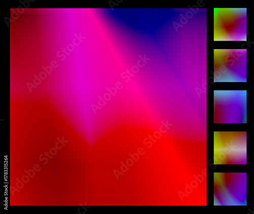Vibrant abstract gradient background collection, saturated red, pink, and blue, dynamic and energetic design concept 
