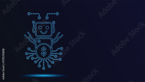 Financial Technology Robot Illustration Automated Investment Solutions Digital Finance Innovation Fintech Services Financial Advisor Robo-Advisor Robotics Automation