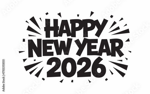 Celebrate New Year 2026 with this bold, festive design, perfect for greetings, invitations, and party promotions to bring joy and excitement