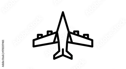 Sleek modern jetliner soaring through the sky, symbolizing global travel and adventure with clean, minimalist design for commercial appeal.