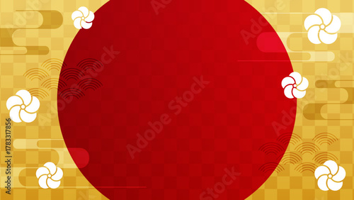 フルHD／正月赤とゴールド背景