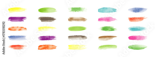 水彩ブラシベクターテクスチャカラーセット1