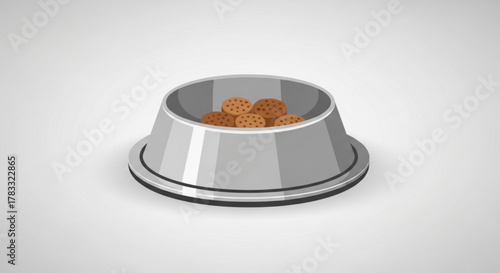 Dog food bowl full of dry kibble pet food nutrition for dogs and cats healthy eating meal time feeding