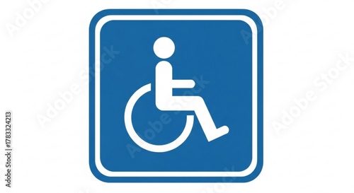 Handicap accessible parking sign wheelchair icon blue and white for disability access and inclusion symbol