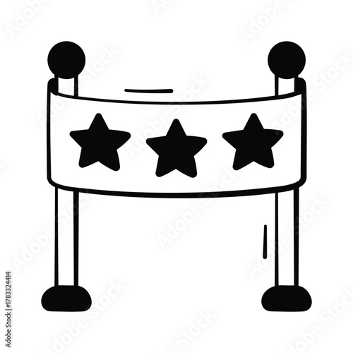 Rating banner icon showing customer feedback and star reviews
