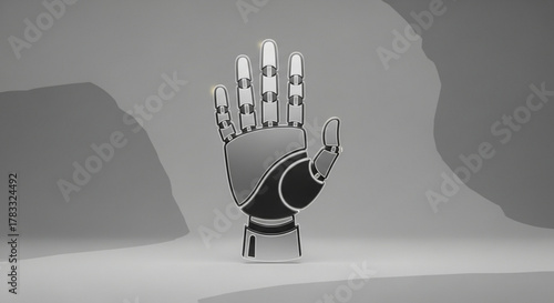 Robot hand artificial intelligence ai futuristic technology machine learning automation design 3d render