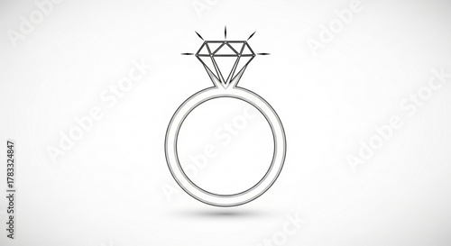 Diamond engagement ring vector illustration for wedding proposal jewelry and fashion accessory design 100