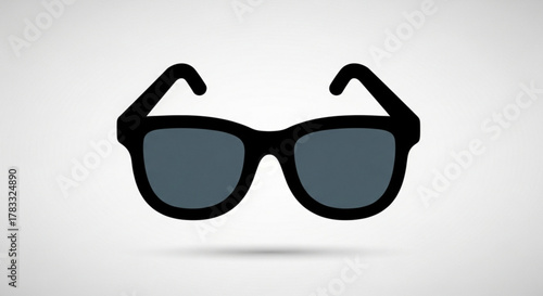 Black sunglasses vector image for fashion eyewear and sun protection accessory design and style guide