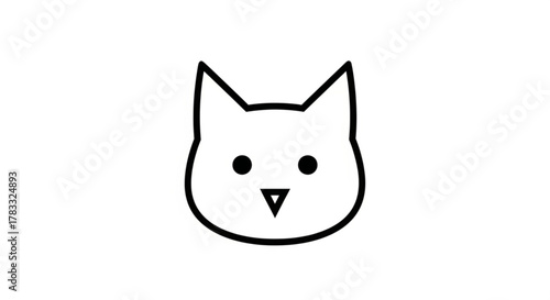 Cute cartoon cat face vector illustration for pet lovers and animal graphic design projects and cat icons set