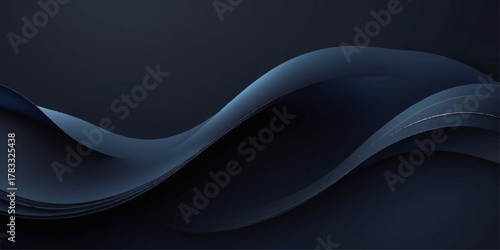 Abstract blue wave background design with smooth light curves and dynamic texture pattern