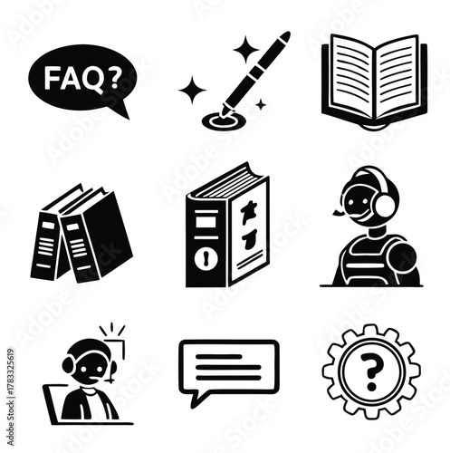 construction icons set