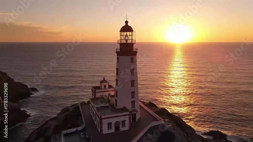 Lighthouse in ocean 