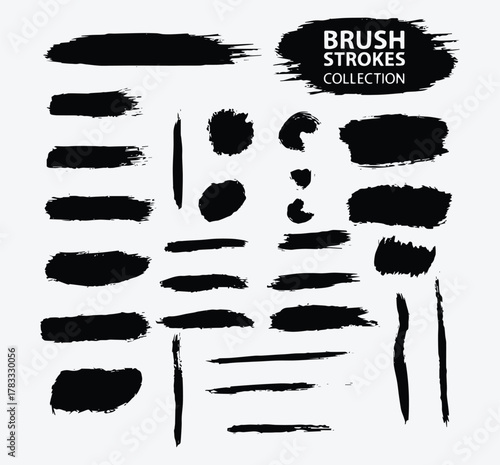 Handmade Black Brush Stroke Set