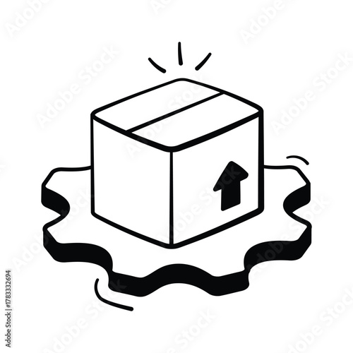 Well designed amazing hand drawn icon of delivery management