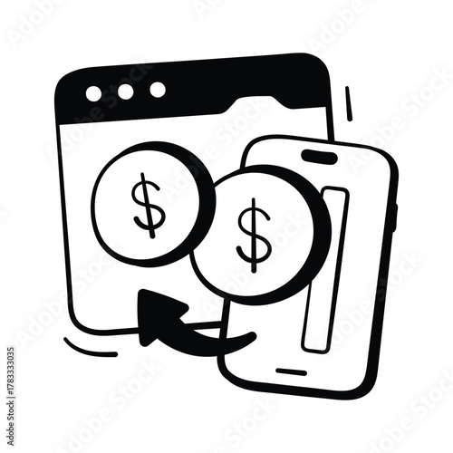 Creatively designed amazing icon of online payment in modern style