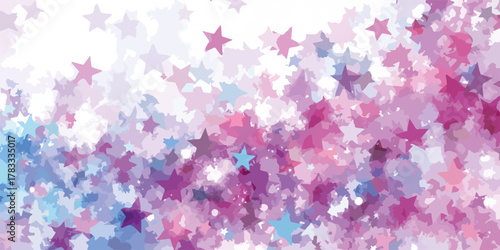 Sfondo astratto con stelle sfocate in tonalità pastello di blu e rosa