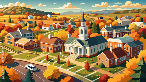 Very beautiful aerial view of Boston, Massachusetts, USA, featuring orange brick houses juxtaposed with stunning modern skyscrapers, showcasing a varied urban landscape with realistic city textures 