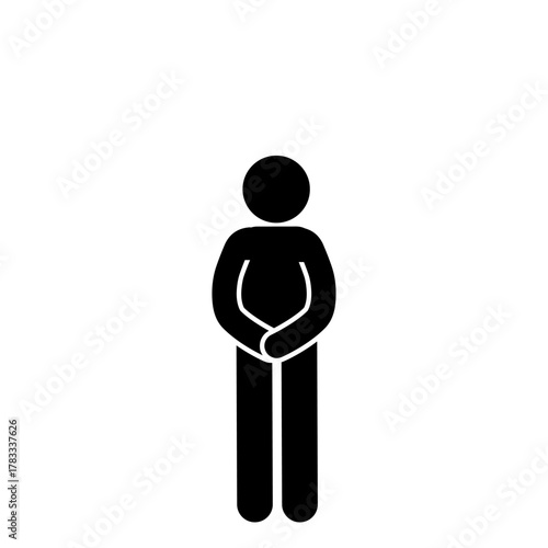 Simple stick figure illustration of standing pose.