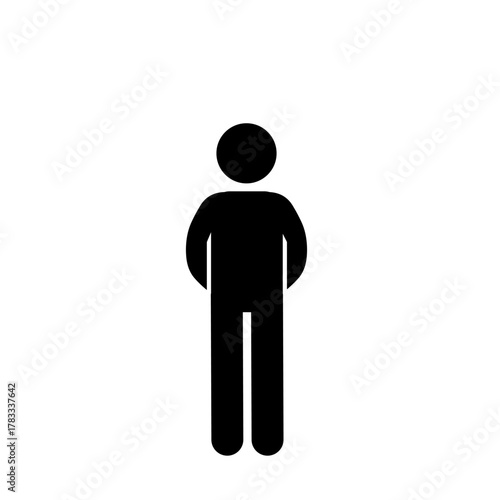 Simple stick figure illustration of standing pose.