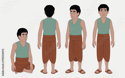 Indian man cartoon character. moral stories for the best cartoon character. the character best for your animation videos