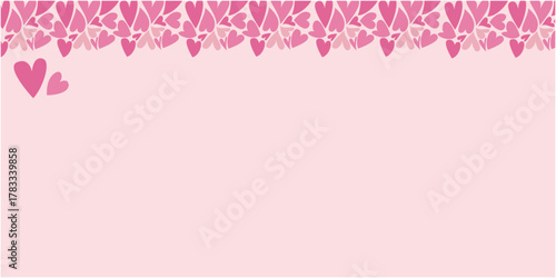 Heart pattern decoration illustration. Pink lovely heart icon design banner for Valentine's day. Vector illistration