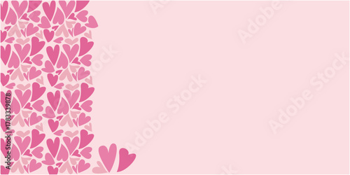 Heart pattern decoration illustration. Pink lovely heart icon design banner for Valentine's day. Vector illistration