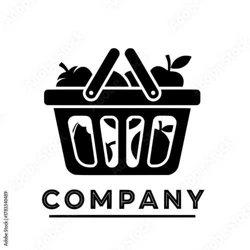 Market Basket Filled with Fresh Fruits for Grocery Company