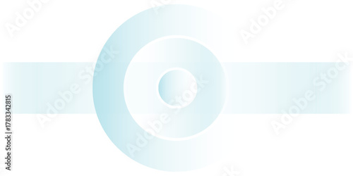 Abstract graphic of a light blue spiral with a central horizontal band on a white background.