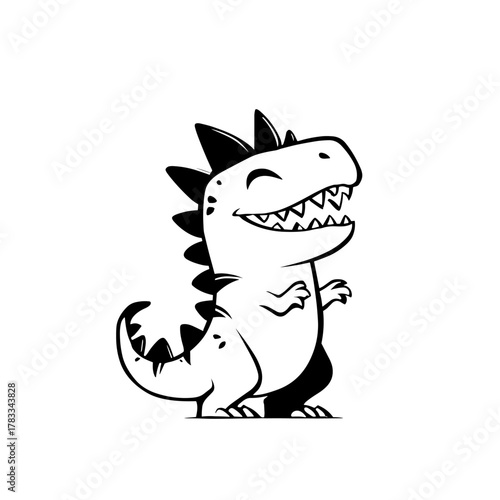 Carnotaurus. Carnotaurus simple black and white line art vector logo