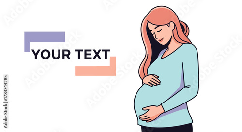 Expecting Mother Holding Her Belly with Anticipation and Joy, a Symbol of New Life and Motherhood