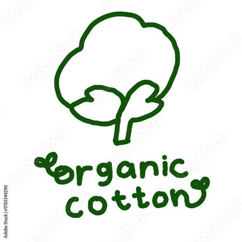Sustainable Icon for slow fashion goods label vegan certified cotton organic bamboo recycle items