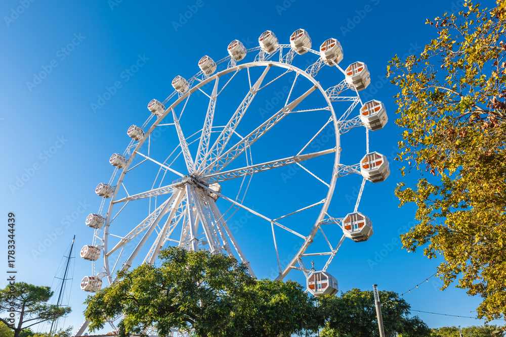 Fototapeta premium Port Vell Ferris wheel located at Barcelona, Catalonia, Spain