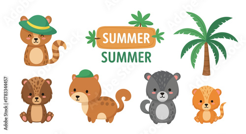 Cute Forest Animal Characters for Summer Design