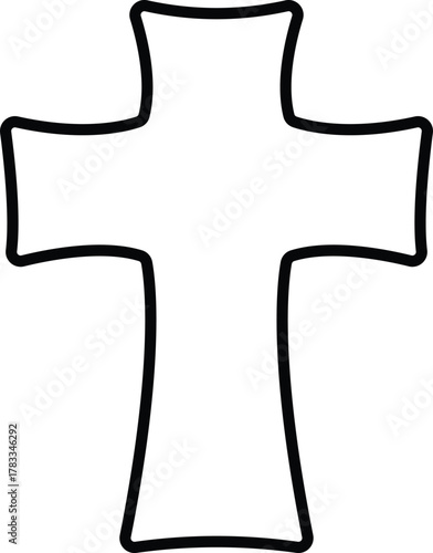 a simple black outline christian cross symbol