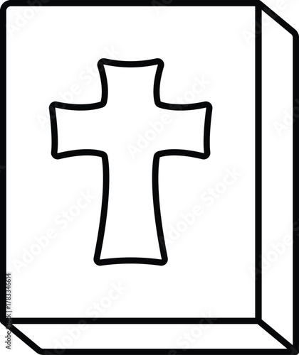 a christian bible book with a cross symbol