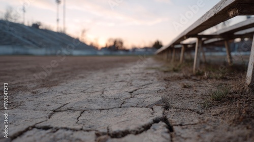 Wallpaper Mural Cracked earth whispers tales of forgotten games at twilight's edge, echoing Earth Day reflections and ancient sports rituals Torontodigital.ca