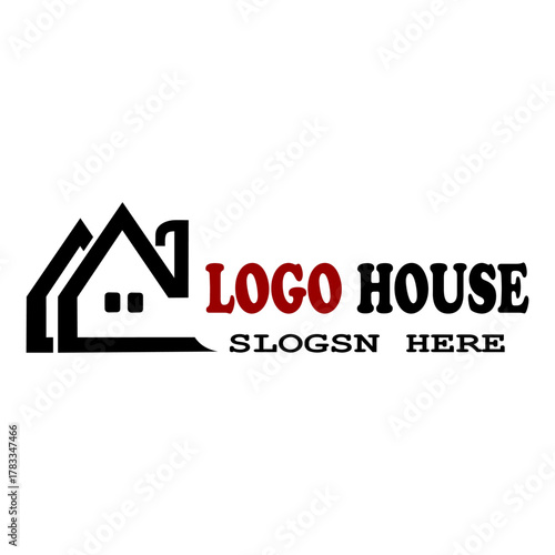 Simple and elegant real estate house logo